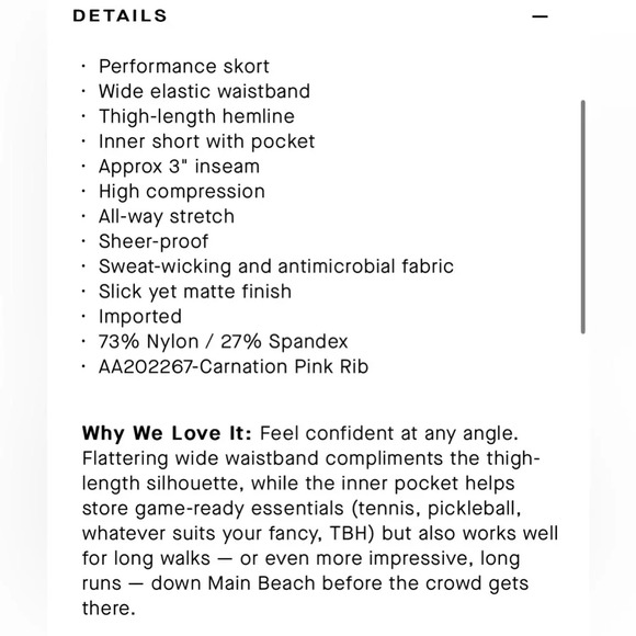 NEW All Access Carnation Pink Set: Center Stage Skort + V-Neck Tempo Crop Bra - Picture 13 of 16